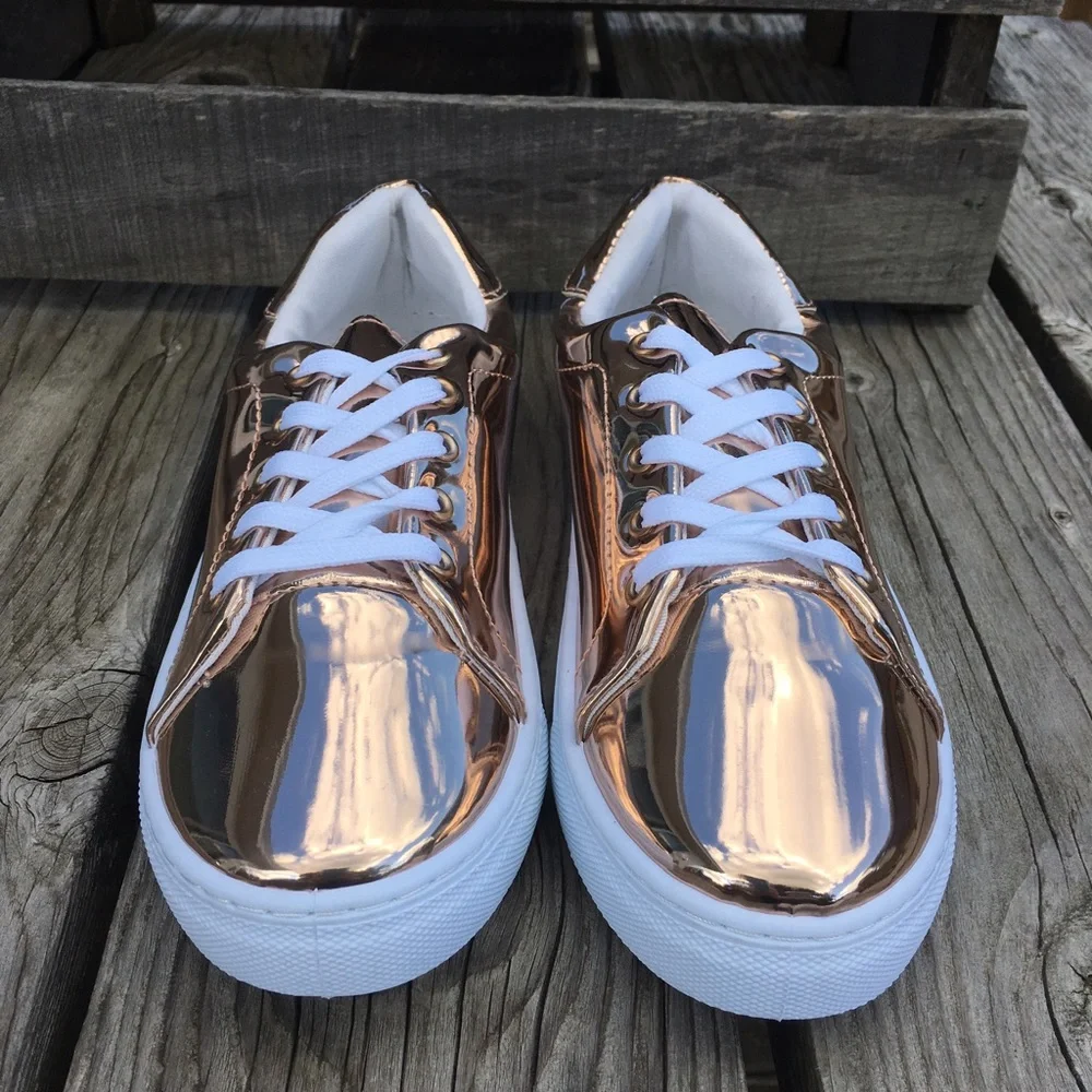 - Qupid 6.5 RoseGold Leather Sneaker! NEW!